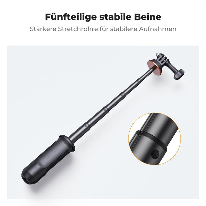 K&F CONCEPT MS10 GoPro stativ, Go Pro Selfie Stick, Tripod,33CM Tischstativ, Tragbare SelfieStick Ko