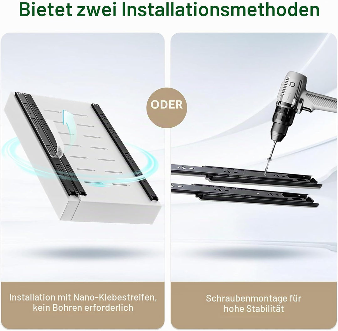 LeKuni Teleskopschublade, Verstellbare Breite Ausziehbare Schublade Küche, Ausziehbarer Schrank Orga