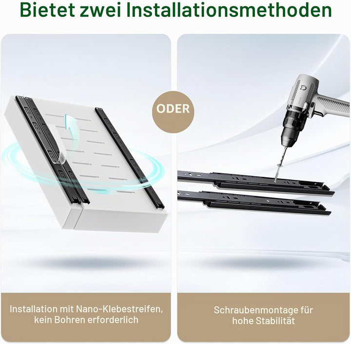 LeKuni Teleskopschublade, Verstellbare Breite Ausziehbare Schublade Küche, Ausziehbarer Schrank Orga