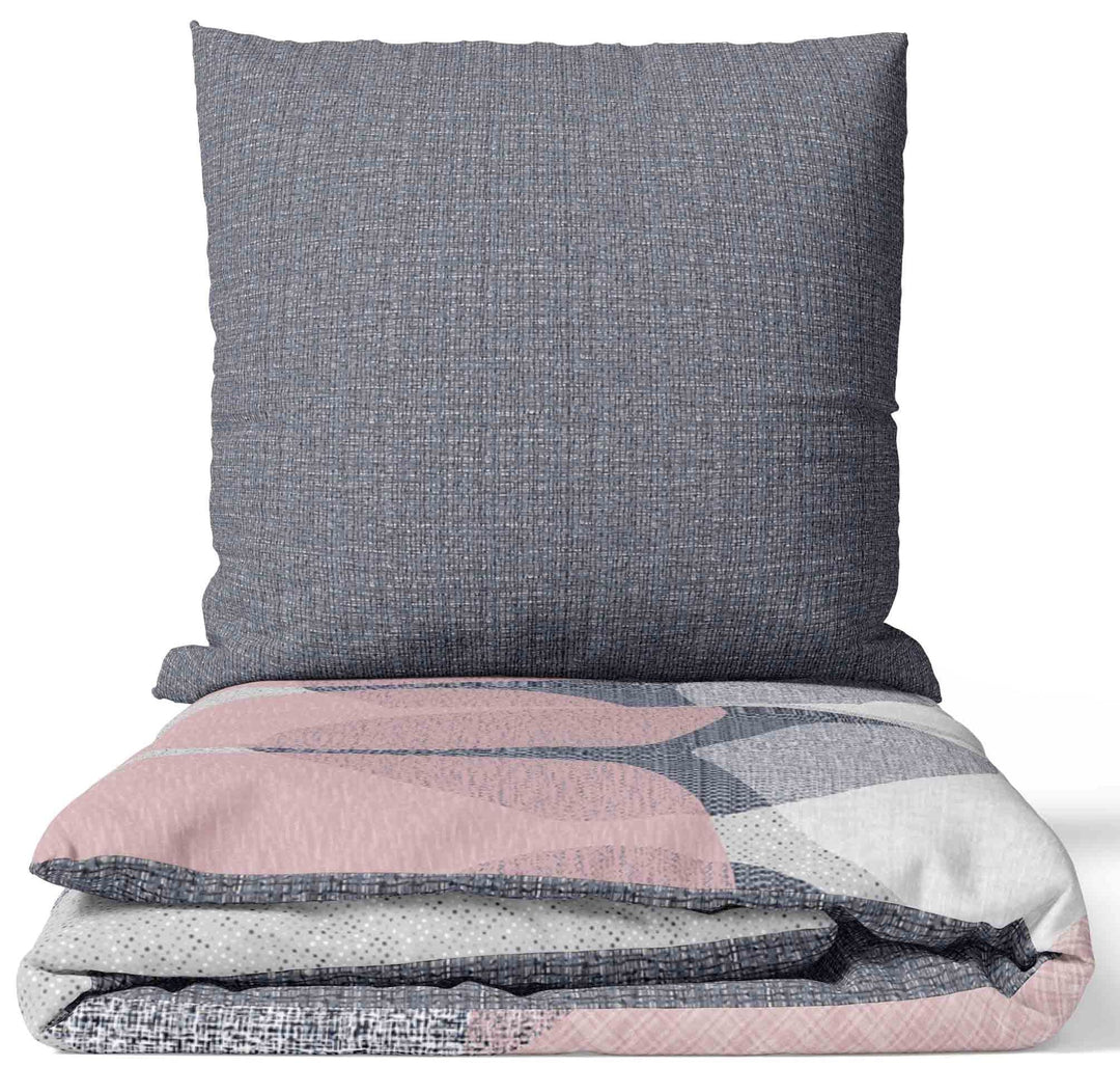 Leonado Vicenti Bettwäsche 4tlg. Baumwolle Renforce 155x220 cm Rosa Grau Kreise Schlafzimmer Set Gar