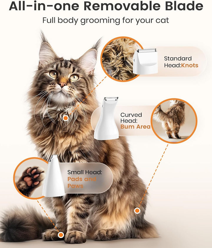 oneisall Leise Schermaschine Katze Hunde Set, 3 in 1 Hundeschermaschine Katzenrasierer Profi Haarsch