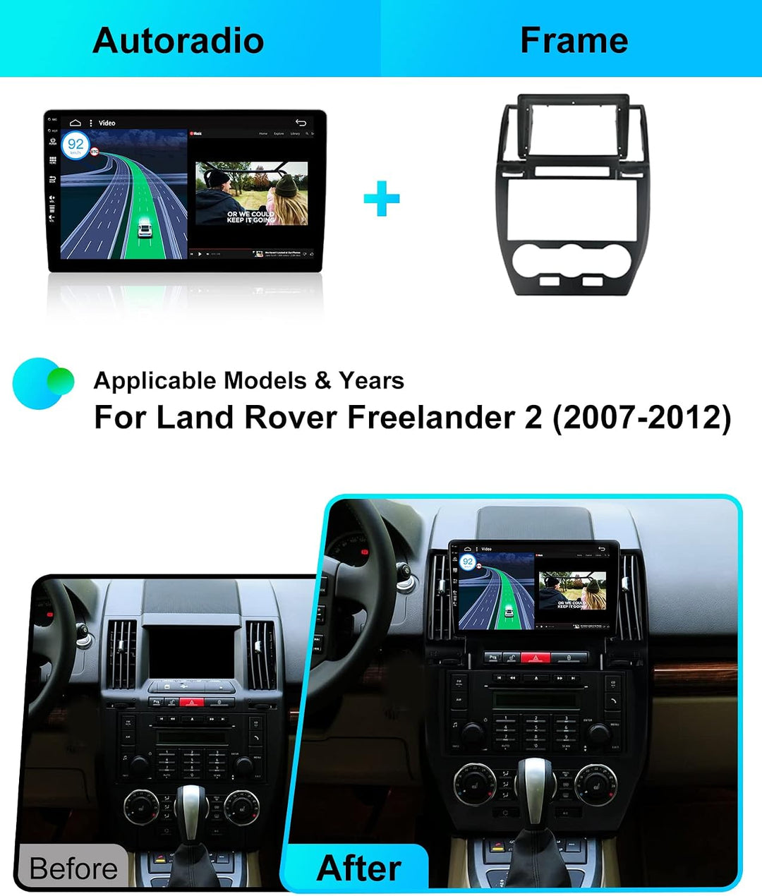 [2G+64G] BXLIYER Android 15 IPS Autoradio Passt für Land Rover Freelander 2 (2007-2012) - Eingebaute