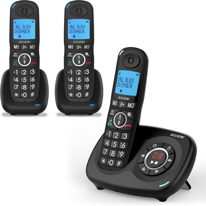 Alcatel XL595 Voice Trio schnurloses Grosstastentelefon mit DREI Mobilteilen und Anrufbeantworter ex