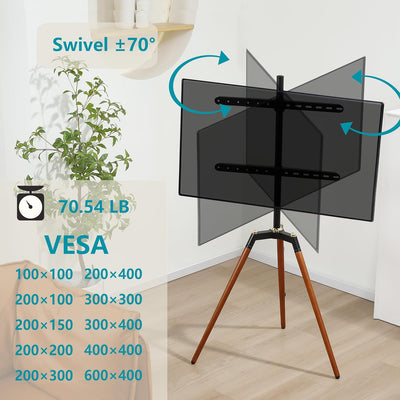 ETHU TV Ständer Staffelei für 32-65 Zoll, Fernsehständer höhenverstellbar, Standfuss Fernseher Ständ
