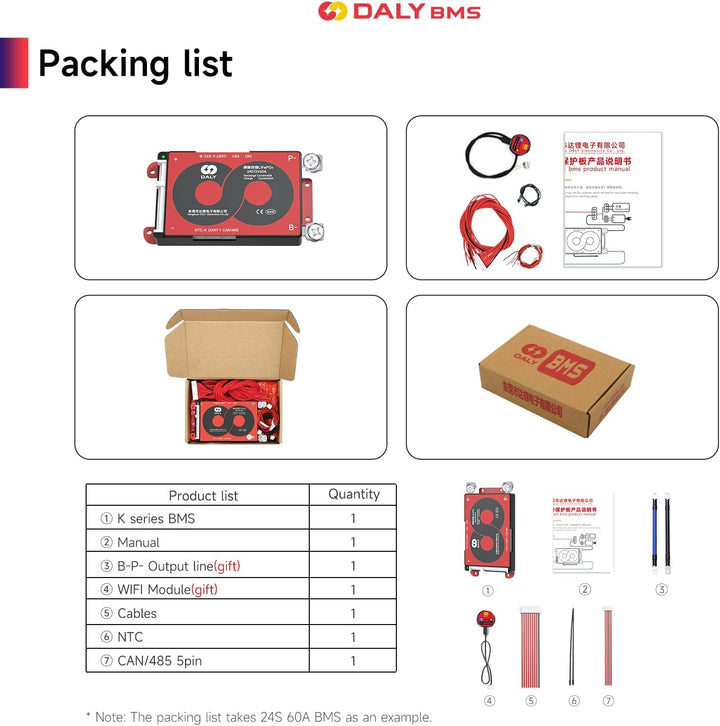 DALY Smart 4S BMS 12V mit WiFi Modul und CAN 485 Kommunikationsschutzplatine für LifePO4 Lithium Akk