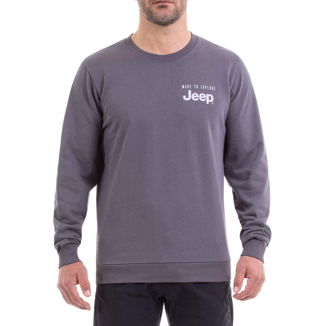 Jeep Herren Girocollo Invernale Per Con Stampa Made to Explore Sul Petto Unterhemd S Magnet/Light Gr