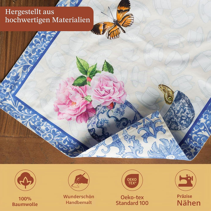 Maison d'Hermine Stoff-Tischsets, 100% Baumwolle, 4er-Set, dekorative, waschbare Ostern Tischsets fü