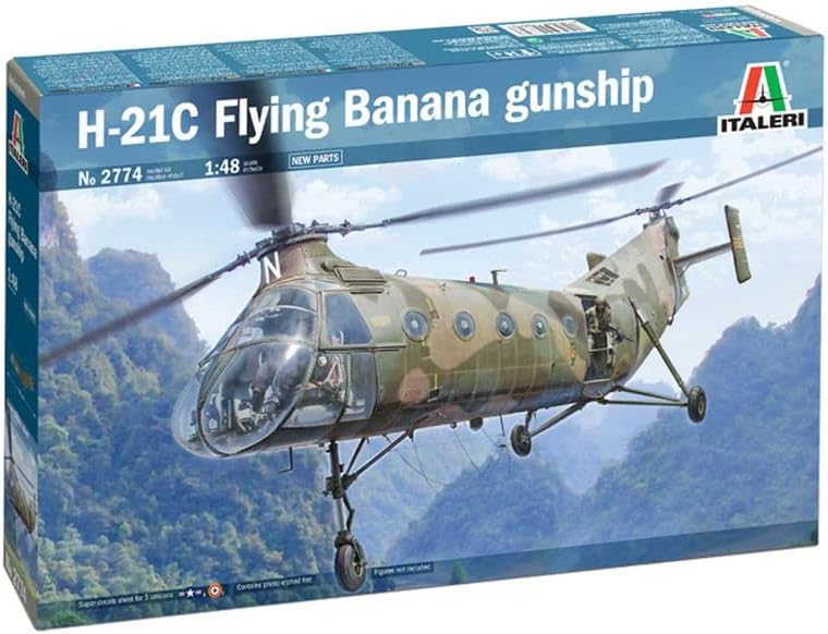 Italeri 2774S 1:48 H-21C Flying Banana Gunship, originalgetreue Nachbildung, Modellbau, Basteln, Hob