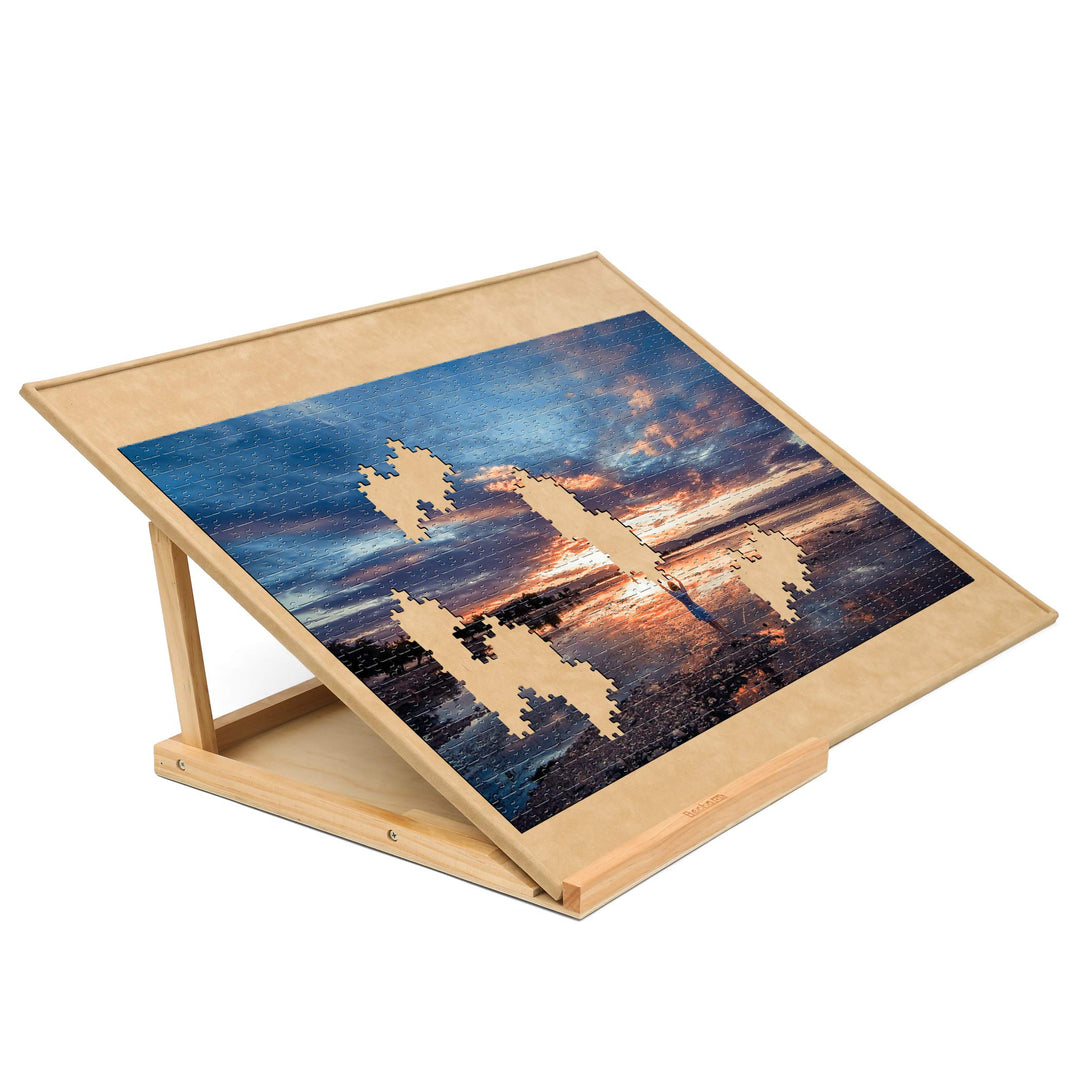 Becko Puzzle Board & Bracket Set / Wooden Puzzle Board Kit / Jigsaw Puzzle Plateau - with Puzzle Boa