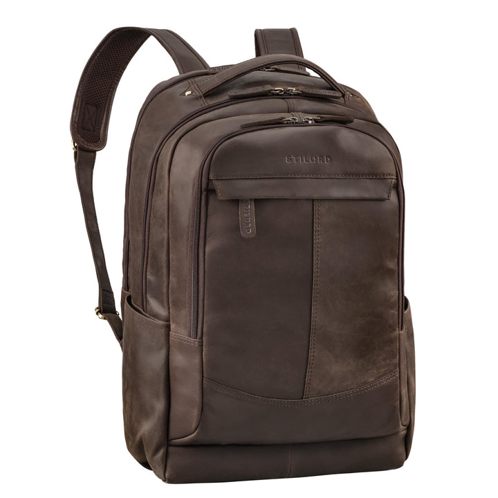 STILORD Maxim Premium XL Business Rucksack Herren Leder Vintage Lederrucksack Damen Laptop 17 bis 19