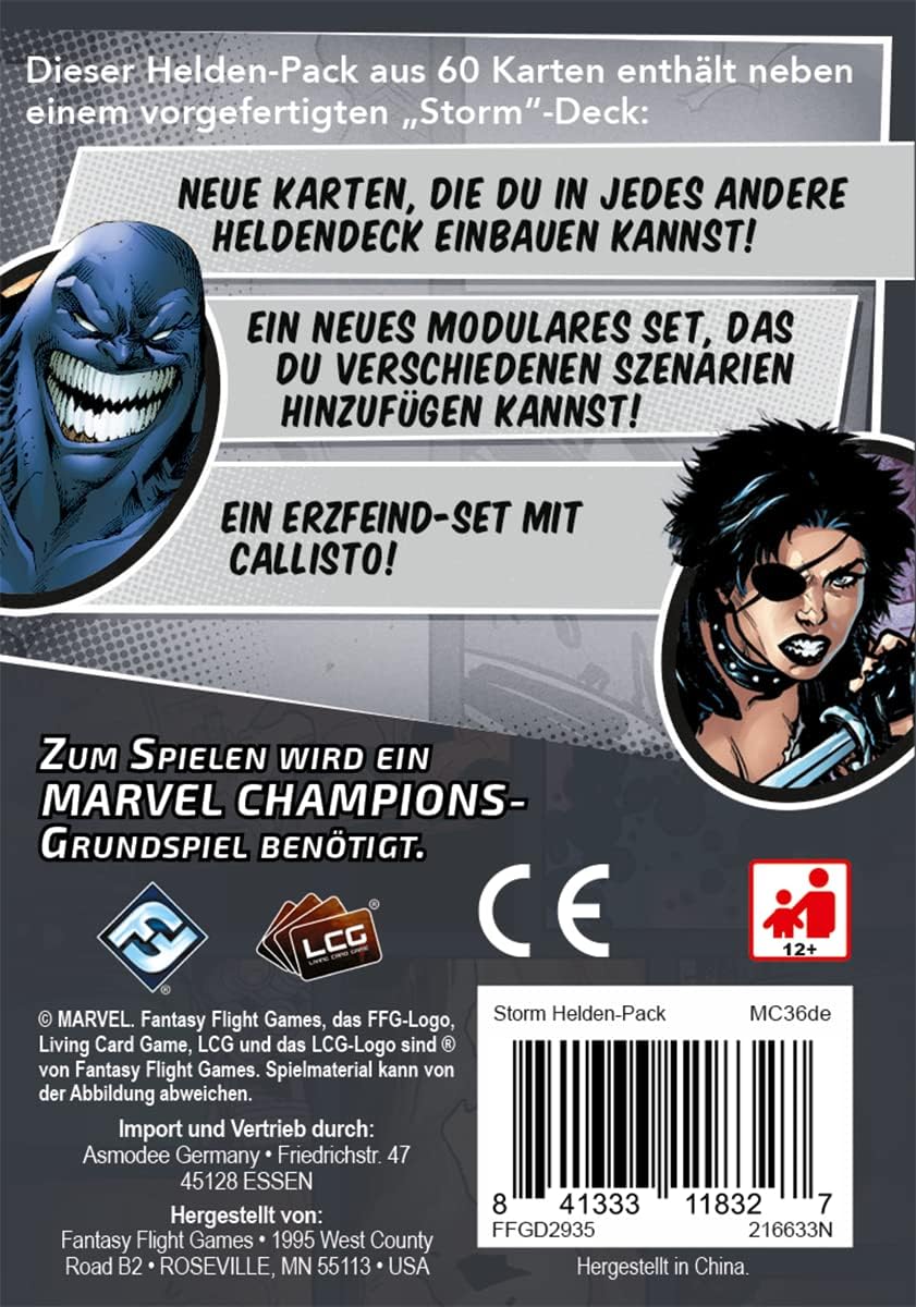 Fantasy Flight Games, Marvel Champions: LCG – Storm, Helden-Erweiterung, Expertenspiel, Kartenspiel,