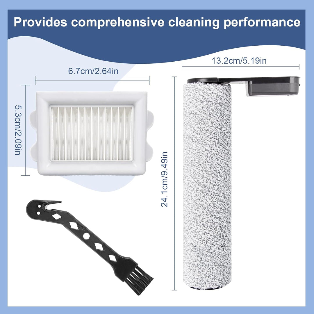 Bürstenrolle Filter Ersatzteile für Roborock Flexi Lite Nass- und Trockensauger Zubehörset，2 Bürsten