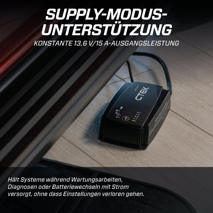 CTEK NXT 15 Smart-Batterieladegerät 12 V, 15 A, Lithium-kompatibel, Rekonditionierungs- und Versorgu