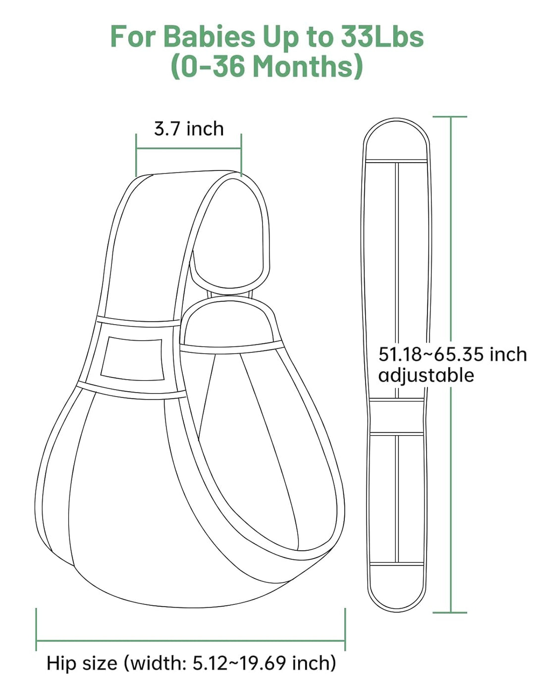 Tragetuch Baby, Mumgaroo Babytrage Neugeborene ab Geburt, On the Go Multifunktionale, für Babys von
