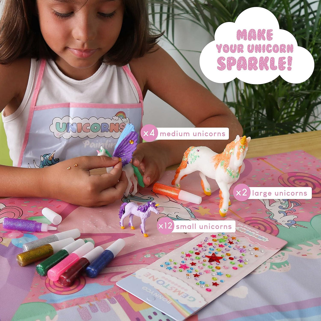 BONNYCO Einhorn Geschenk für Mädchen Malset 18, Bastelset Kinder mit Dunkeln Leuchtender Farbe. Mädc