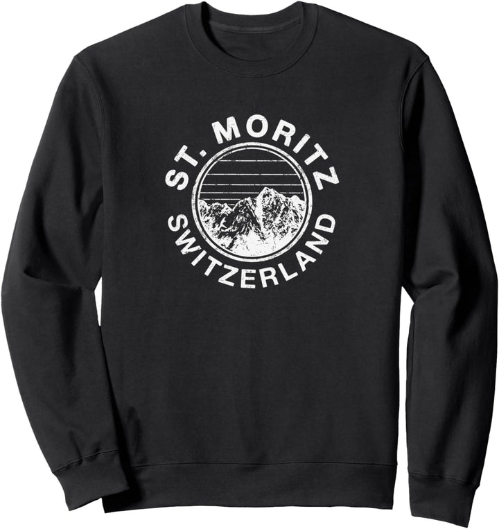 Schweiz Retro Ski St. Moritz Sweatshirt