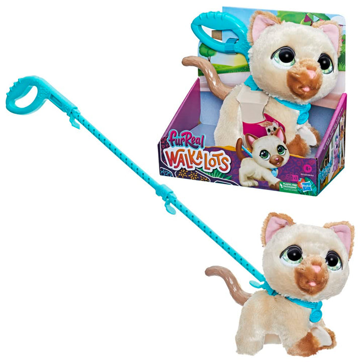 FurReal Walkalots Grosse Racker interaktive Spielzeugkatze zum Gassigehen, mit Geräuschen und Reakti