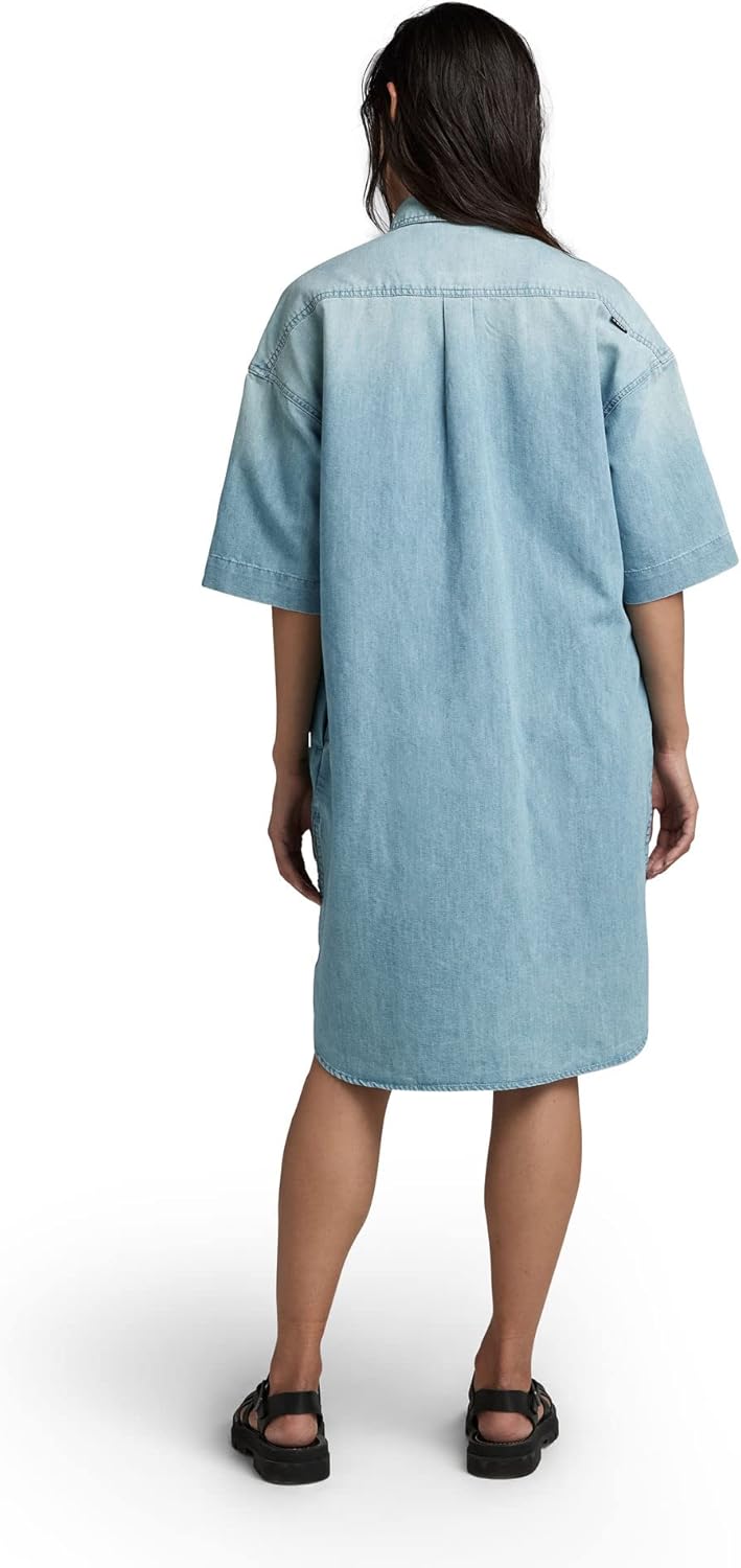 G-STAR Damen Denim Shirt Kleid Dresses S Blau (Sun Faded Cadet Blue D22987-d303-d897), S Blau (Sun F