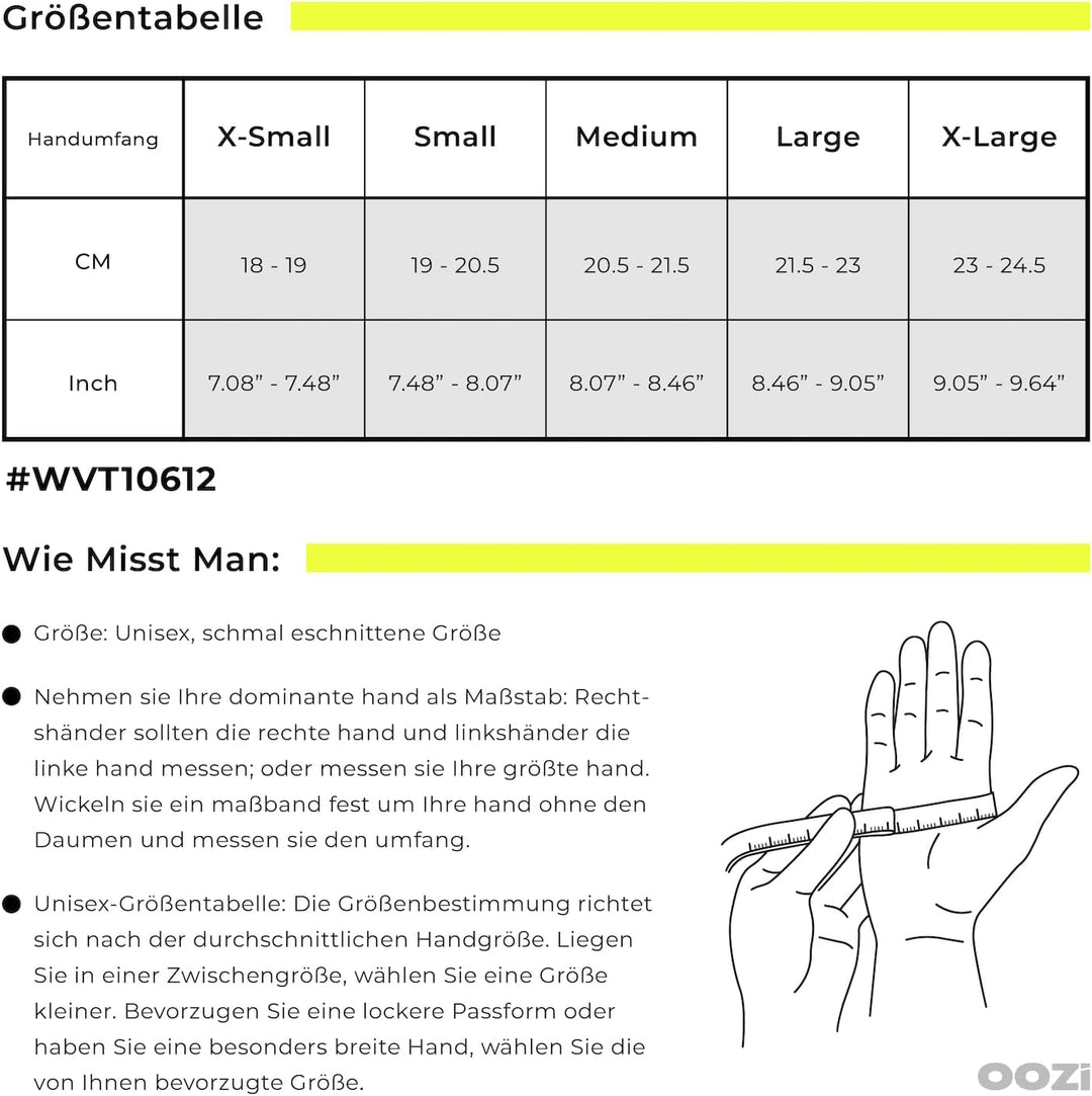 OOZi Winterhandschuhe für Herren und Damen, Touchscreen Handschuhe, Warme Fahrradhandschuhe für Wand