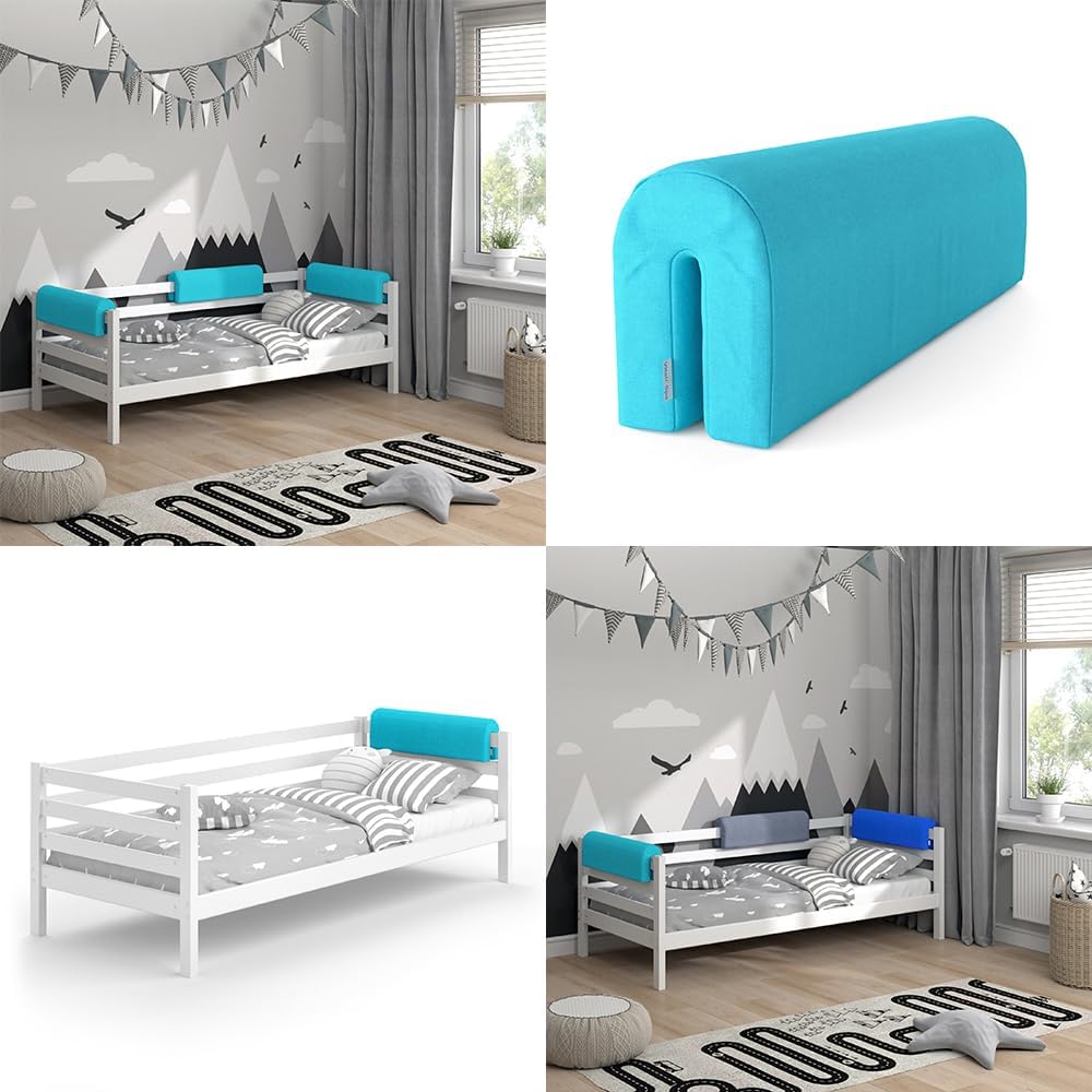 Bettumrandung, Türkis, 70 x 20 cm, für sicheren Rundumschutz am Kinderbett anpassbar, Türkis