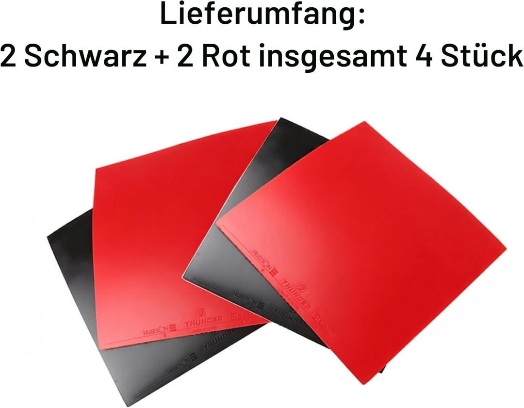 4 Stück Tischtennisschläger Ersatzbelag, Ping Pong Gummi, Tischtennis Gummi, Pingpong Schläger Ersat