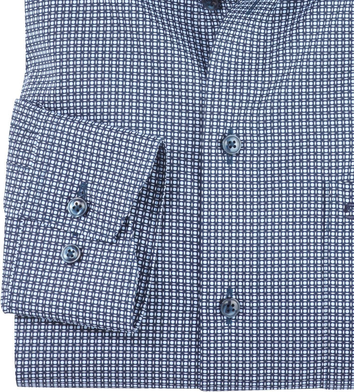 OLYMP Herren Businesshemd Langarm Luxor,Digitaldruck,modern fit,Global Kent 37 Marine 18, 37 Marine