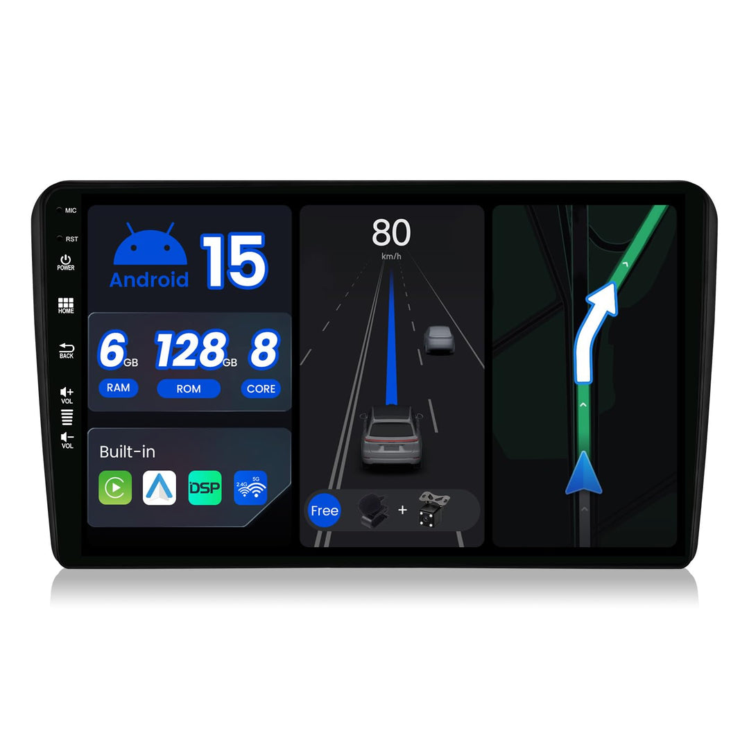 JOYX - [6G+128G] - Android 15 Autoradio Passt für Audi A3 8P (2003-2012) / S3 8P / RS3 - Kabellos Ca