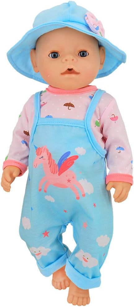 ZWOOS Puppenkleidung für New Born Baby Puppen 35-43 cm, Geschenke für Mädchen, Kinder, 4er-Pack