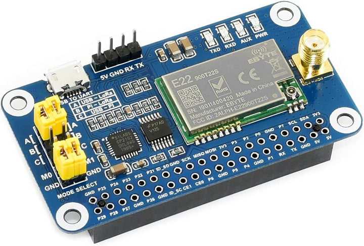 Waveshare SX1262 LoRa HAT for Raspberry Pi Spread Spectrum Modulation 868MHz Frequency Band Auto Mul