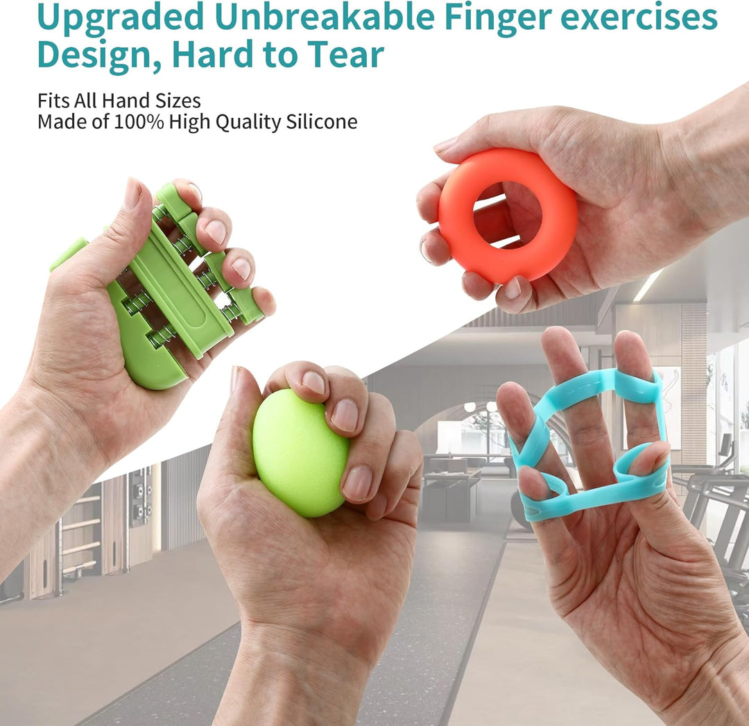 10 Stück Handtrainer Fingertrainer,Eiförmige Griffbälle Drei Widerstandsstufen Handtrainer zur Verbe