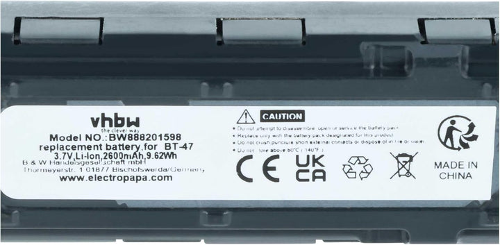 vhbw Akku kompatibel mit Datalogic Gryphon GBT4500, GM4500, 4500 Barcodescanner POS (2600mAh, 3,7V,
