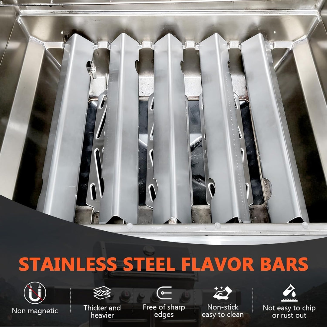 QuliMetal Aromaschienen für Weber Genesis II und Genesis II LX 300 Serie ab 2017, 43,4 cm, 17GA, pas