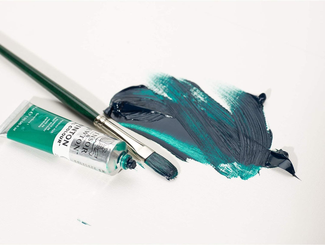 Winsor & Newton 5990606 Winton Set 5 Pinsel, für Ölfarbe, Acrylfarbe und Alkydfarbe Pinselset 5er Se