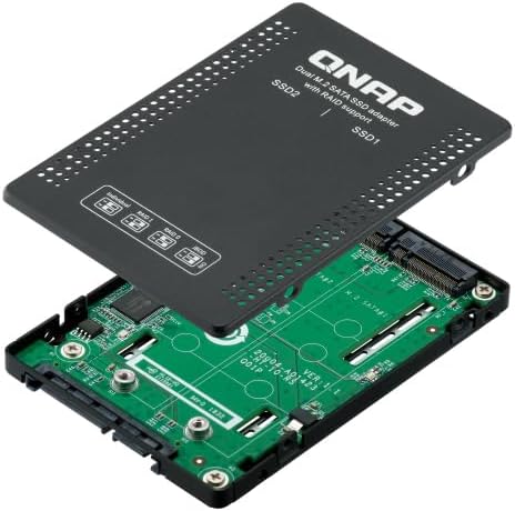 Qnap Systems 6.35 cm 2.5 Inch SATA to Dual M.2 2280 SATA Drive Adapter Hardware RAID 0/1 JBOD Indivi