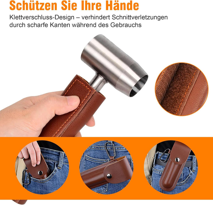 Bushcraft Bohrer Schlangenbohrer: Bushcraft Handbohrer mit Lederhülle Handschraubenbohrer für Outdoo