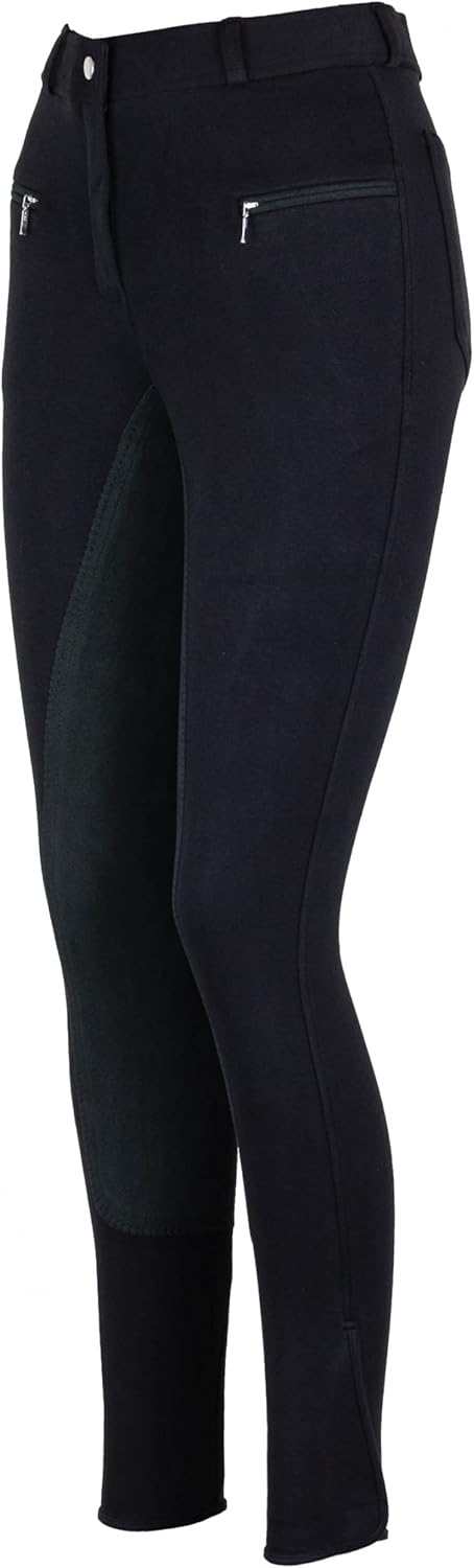 RL24 - Damen Reithose Vollbesatz BASICLINE 46 Schwarz/Schwarz, 46 Schwarz/Schwarz