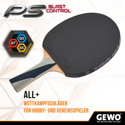 GEWO PS Blast Control Tischtennisschläger - ITTF genehmigter Profi-Tischtennisschläger, Fertigschläg