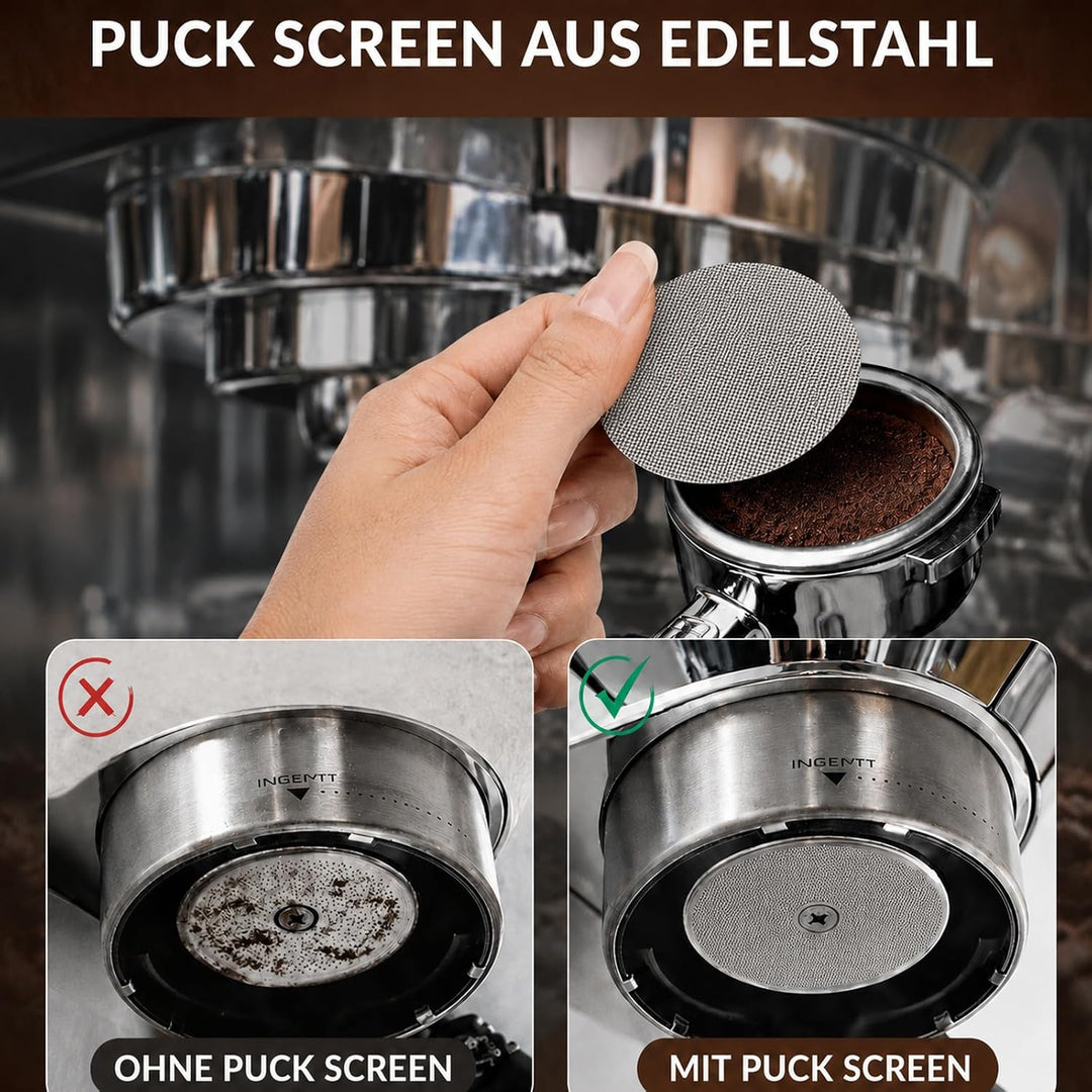 54 mm Espresso Zubehör Set 7-teilig – Barista Zubehör & Tamper Set mit Tamperstation aus Sapeleholz,