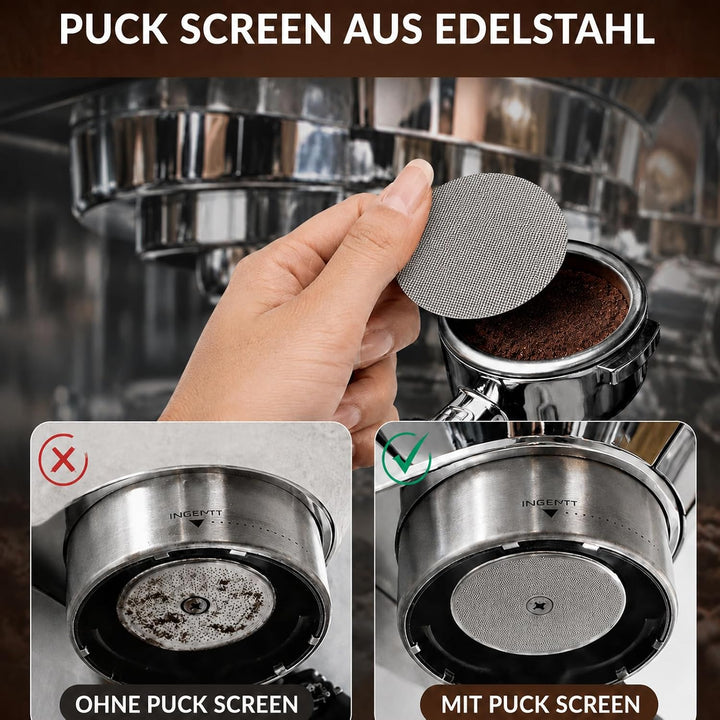 54 mm Espresso Zubehör Set 7-teilig – Barista Zubehör & Tamper Set mit Tamperstation aus Sapeleholz,