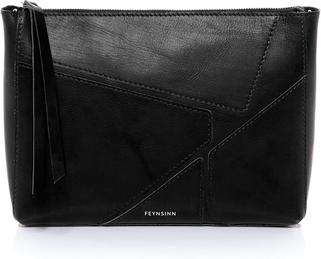FEYNSINN Clutch mit langem Schultergurt JEMMA PUZZLE aus Premium Leder I Handtasche für Damen I Umhä