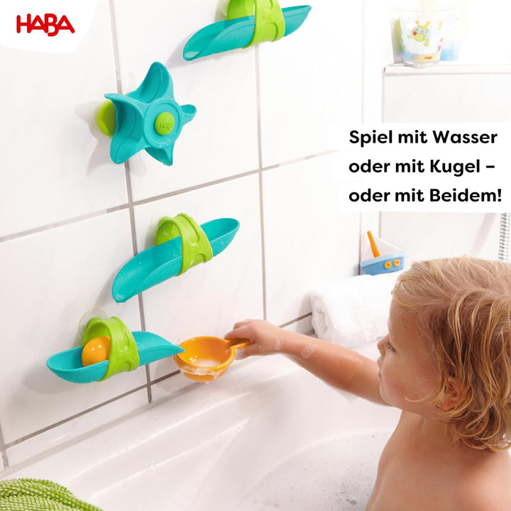 HABA Kugelbahn Badespass-Wasserstrudel – buntes Badewannenspielzeug mit Saugnäpfen, Wasserspielzeug