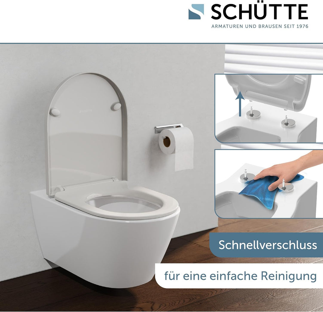 D-Form WC-Sitz mit Absenkautomatik | Abnehmbarer Klodeckel aus bruchsicherem Duroplast | Innovative