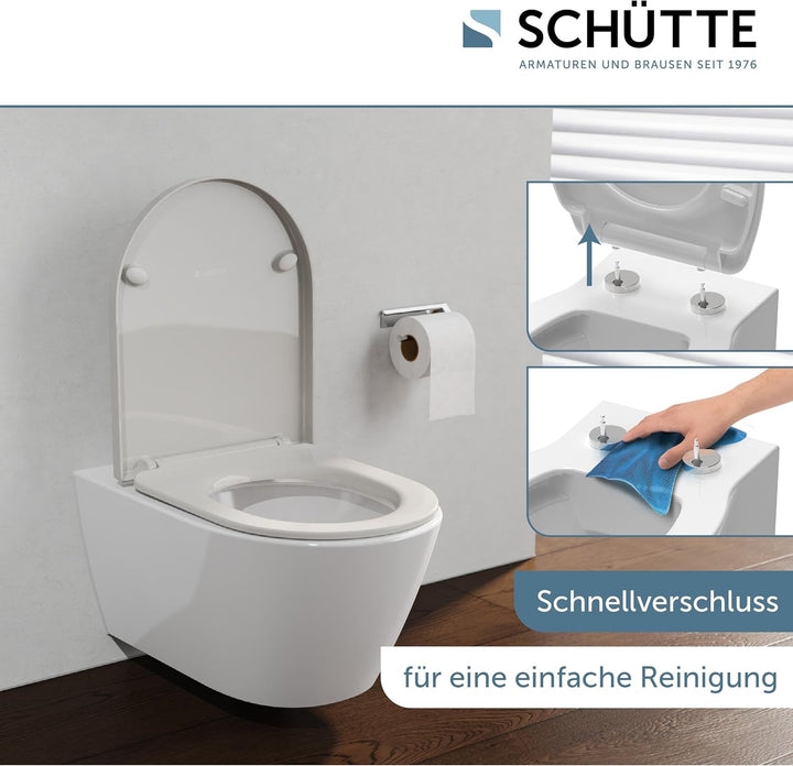 D-Form WC-Sitz mit Absenkautomatik | Abnehmbarer Klodeckel aus bruchsicherem Duroplast | Innovative