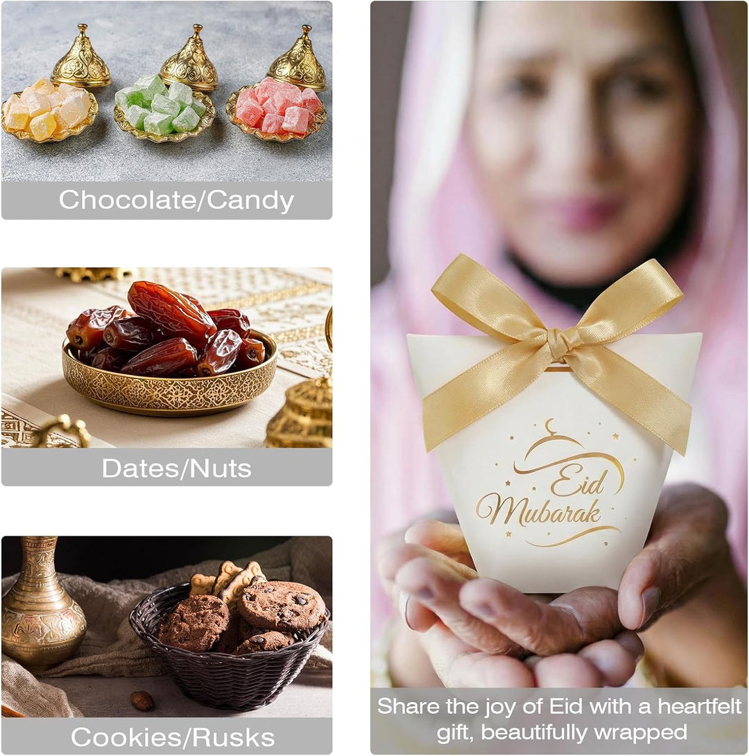 SEKESOER Set mit 24 Eid Mubarak Geschenktüten für Ramadan - Festliche Muslimische Geschenktüten mit