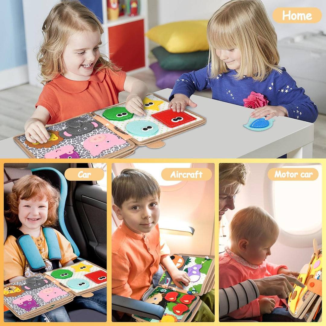 Quiet Book 2 Jahre,Stille Buch aus Weichem Filz für frühe Bildung,Feinmotorik,Busy Board Montessori