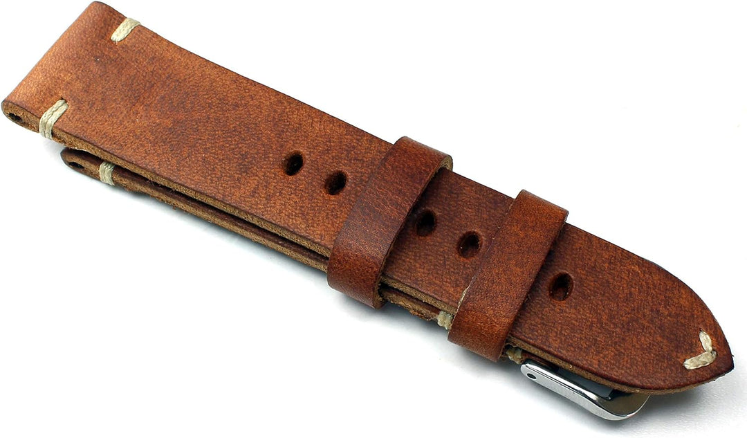 Sulla RIOS 1931 Herren Leder Deutsch Uhrenarmband Vintage 24 mm Pilot braun