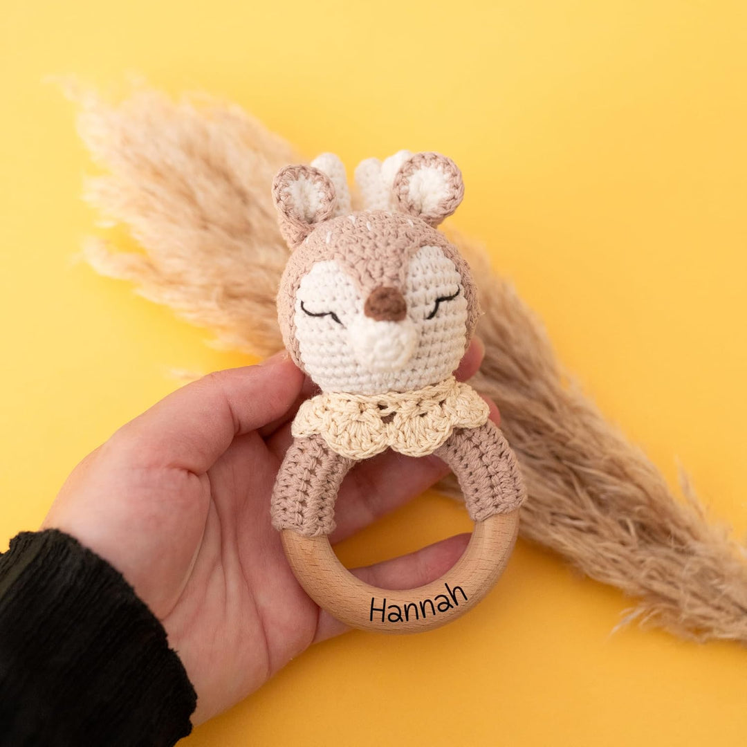 Bärenfreunde® - Personalisierter Beissring Baby - Niedlicher Greifling für Baby's ab 0 Monate - Baby