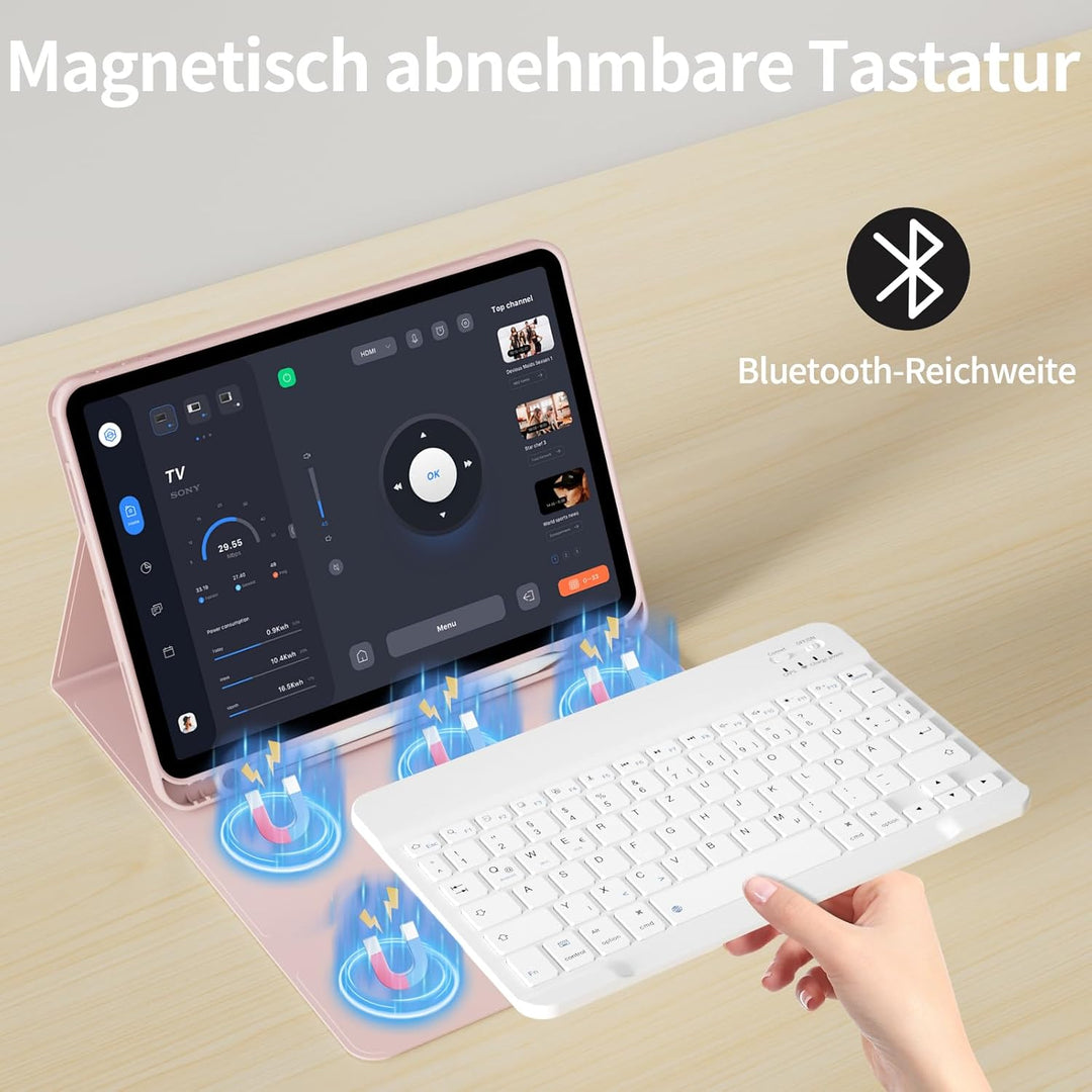 Tastatur Hülle für iPad Air 11 Zoll (M4/M3/M2, 2026/2025/2024) &amp; iPad Air 5./4. Generation 10,9 Zoll