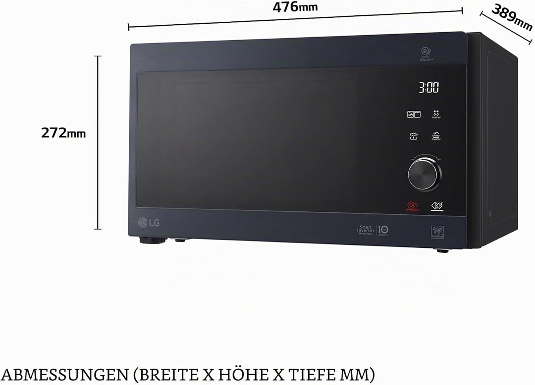 LG MH6565CPW - Mikrowelle mit Grill und digitalem Display, 25 Liter und 1000 W, LG Mikrowelle mit Sm
