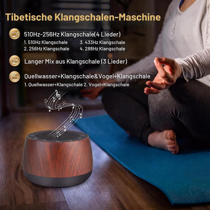 Tibetische Meditationsschalen Klangmaschine mit Timer, Tragbare Elektronische Klangschale mit 9 Gerä